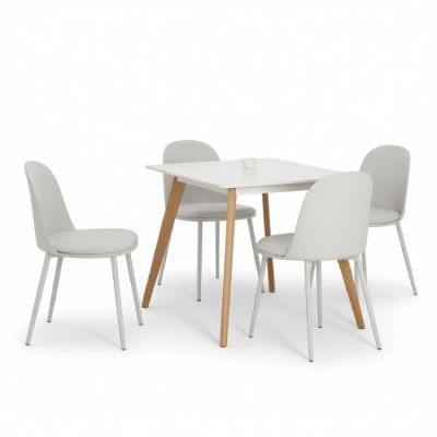 Ensemble table à manger – MDF stratifié – 80x80 Cm 