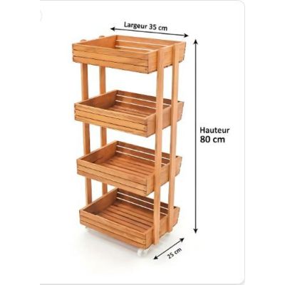 Pack rangement cuisine en bois – pratique et élégant-2 pcs 