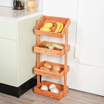 Étagère De Rangement En Bois 4 Niveaux
