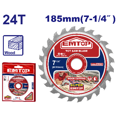 Disque b scie circul 185 24t emtop  ETCT1185112