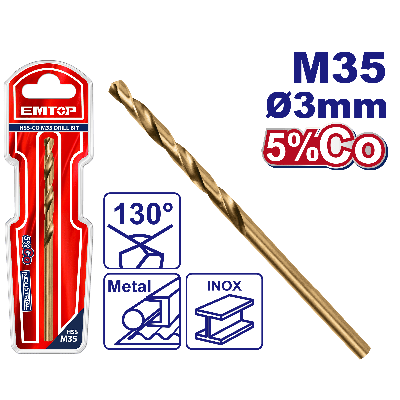 Jeu 2 meches acie m35 hss ø 3 mm emtop  ETDB130301