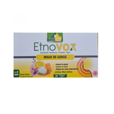Comprimés ETNOVOX - Miel citron - 16 à sucer
