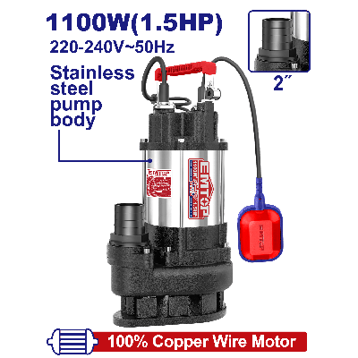 Pompe de relevage submersible Emtop 1100W -... | Arkan.tn
