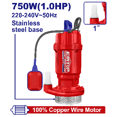 Pompe Relevage Submersible Emtop 120L/Min -... | Arkan.tn