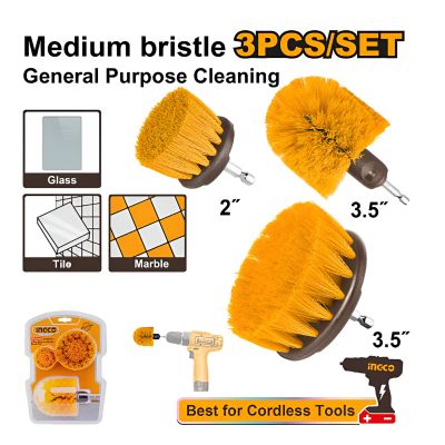 Jeu de Brosse Tampon Nettoyage - 3 Pièces - ingco