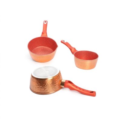 Set 3 casseroles GOLDEN HOUSE - Granite - 16-20 cm - Cuivre