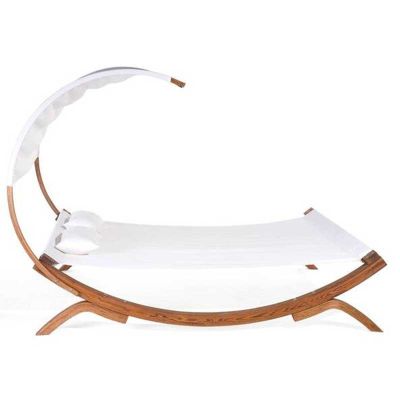 ESPACE HOME - hamac lit confort 2 places - dim 205 x 160 x 220 cm-blanc