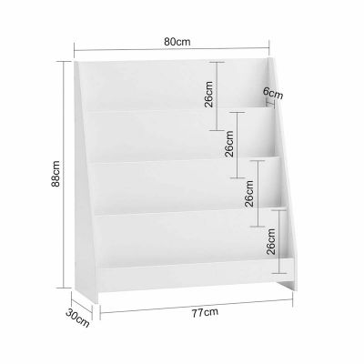 Bibliothèque Oscar - 77x30x88 cm - MDF - Blanc