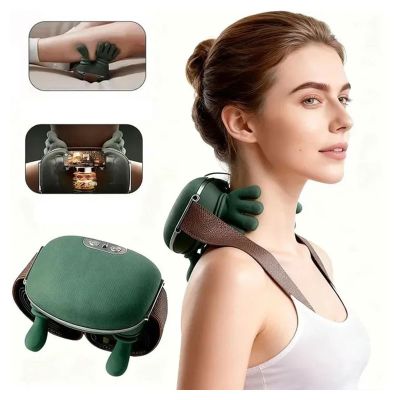 Masseur cervical épaules 4D électrique, massage pétrissage bionique, 3 niveaux intensité, appareil relaxation nuque et dos portable
