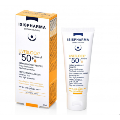 Crème Solaire Minérale Teintée - UVEBLOCK - SPF50+ - 40ml