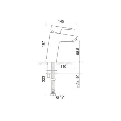 Mitigeur lavabo (XL) chr sans bonde - RORIZ