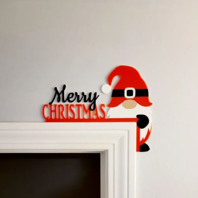 Joyeux Noël – Gnome Coin de Porte – Plastique