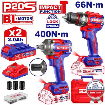 Kit perceuse+cle a choc400 2b2 emtop  ECIWL20236