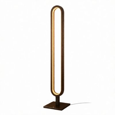 Lampadaire Ovale – 140 × 25 cm - Bois Massif 