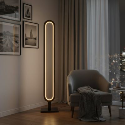 Lampadaire Ovale – 140 × 25 cm - Bois Massif 