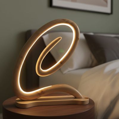 Lampadaire Tourbillon – 12V – Bois Noble
