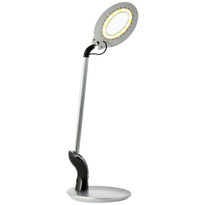 Lampe de bureau LED brillante Elina argent 8W 625lm avec interrupteur tactile CCT blanc chaud