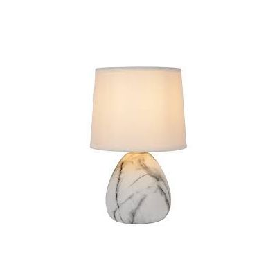 Lampe de table MARMO Ø16cm Lampe E14 - 40W - LUCIDE-Blanc