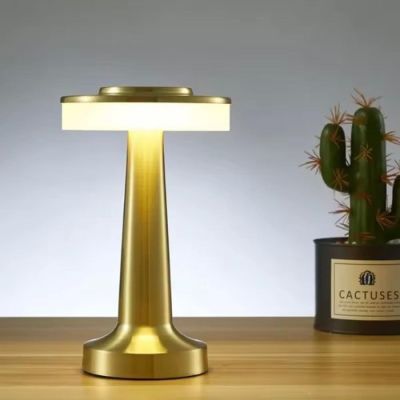 Lampe de table portable sans fil – Rechargeable avec contrôle tactile – Dorée