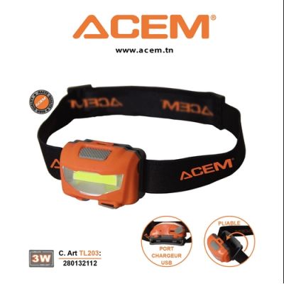 Lampe frontale COB LED rechargeable TL203-ACEM 1