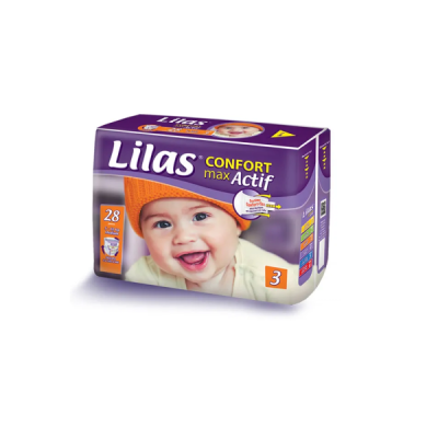 Couche LILAS - 5-10KG - Confort Max Actif - 28 Pièces