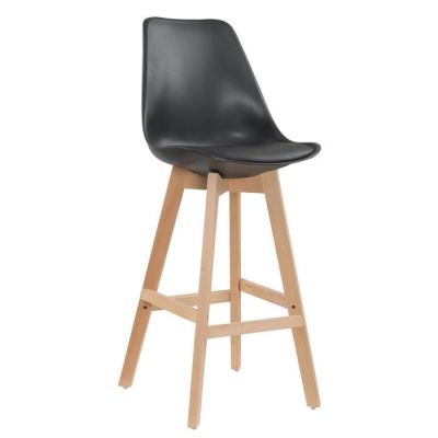 ESPACE HOME - Tabouret Style Scandinave Loras - 65 cm - Noir