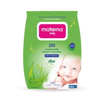 Lingettes bébé MATERNA - 200 pièces