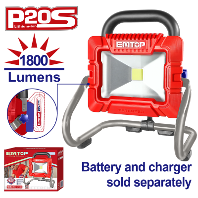 Projecteur led 1800 lumens 20v emtop  LWL2025