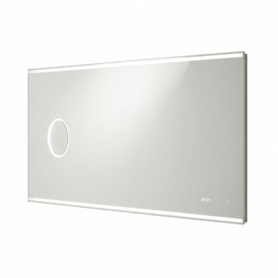Miroir intelligent LED - 100 x 70 cm - Horloge & Loupe