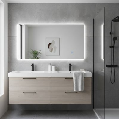 Miroir intelligent LED - 80 x 60 cm - Rectangulaire
