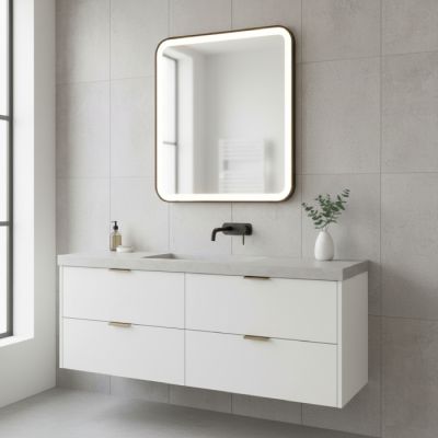 Miroir intelligent LED - 60 x 80 cm - Noir