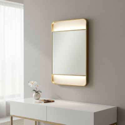 Miroir intelligent LED - 60 x 90 cm - Doré