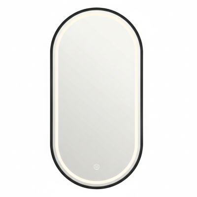 Miroir intelligent LED - ovale - 60 x 80 cm - Noir