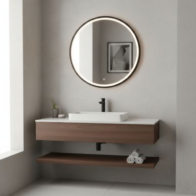 Miroir intelligent LED - rond - 60 cm - Noir