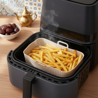 Moule Air Fryer - silicone - rectangulaire - beige