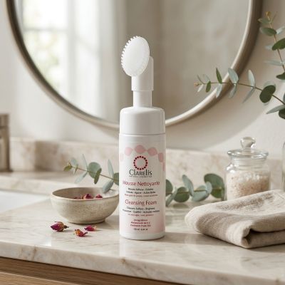 CLARELIS Mousse Nettoyante Visage avec Brosse 150ml