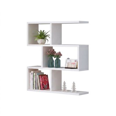 Niche bureautique Zigzag blanche - MDF - 90x82x22 cm - 4 niches