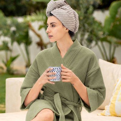 Peignoir de bain femme MON AURA - VCD545 - Vert - S / M / L