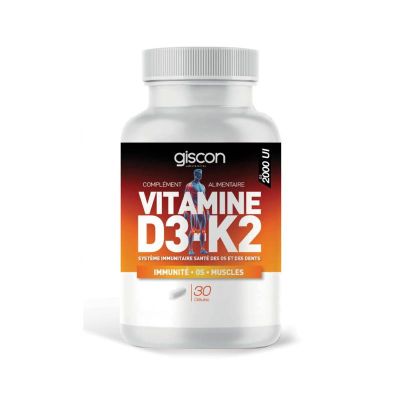Vitamine D3 + K2 Giscon - 30 Gélules