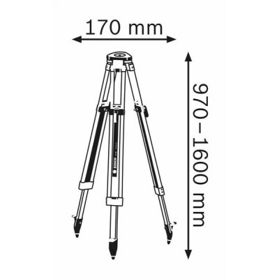 Trépied BOSCH BT 160 – Professional, Hauteur réglable 97 à 160 cm