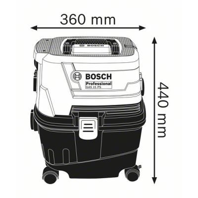Aspirateur professionnel BOSCH 1100 W - eau et poussières GAS 15 - 15 Litres