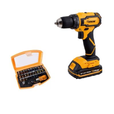 Pack n°9 - Perceuse visseuse 20v P800133 + Coffret 32 embouts 251032 - Hoteche