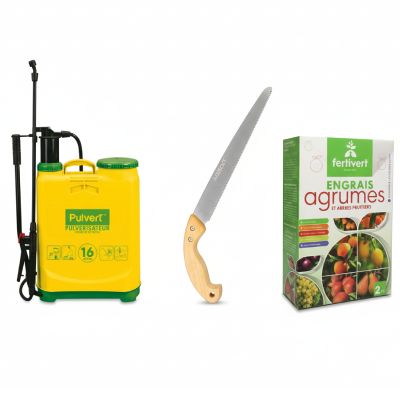Pack Arbres, Pulvérisateur + scie + engrais agrumes