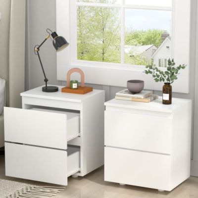 Pack économique - Commode et table de nuit - Blanc