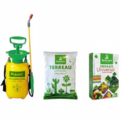 Pack Entretien 2 Fertivert : Pulvérisateur + Terreau + Engrais