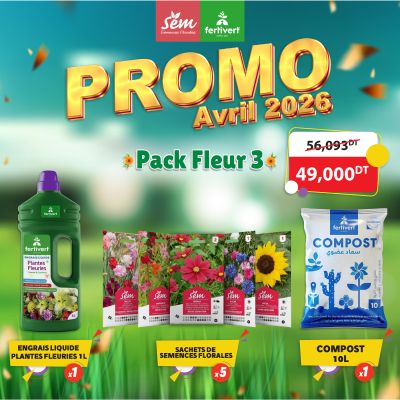 Pack Fleur 3 - Engrais liquide + Semences + Compost