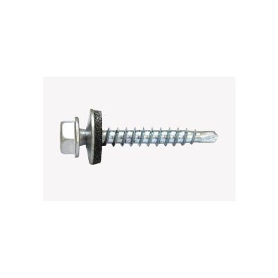 Paquet de 100 pièces Vis auto perceuses TH a embrase zingue avec rondelle - Sans Marque-6.3x32mm