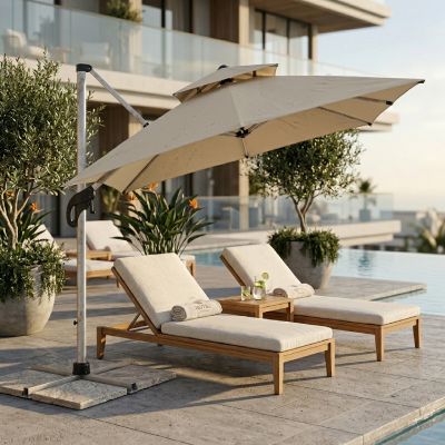 Parasol Aurora - Aluminium - 3x3 m - Beige