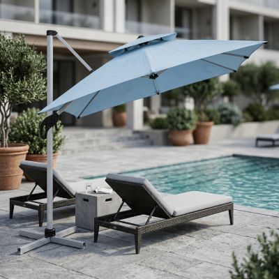 Parasol Aurora - Aluminium - 3x3 m - Bleu