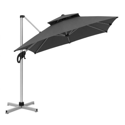 Parasol Aurora - Aluminium - 3x3 m - Gris